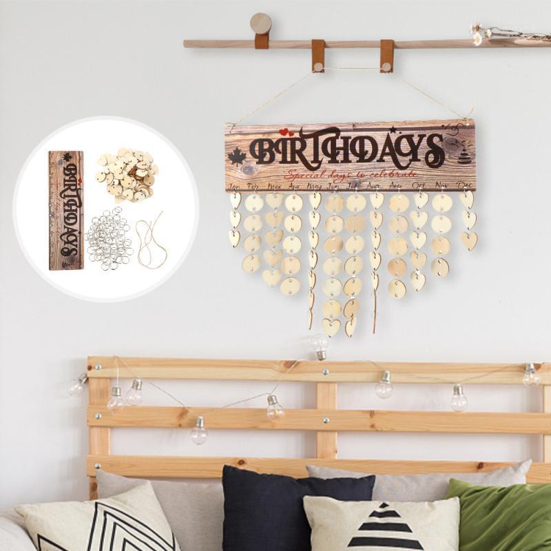 

Gift Wrap 1 Set Birthday Hanging DIY Wooden Calendar Reminder Board Plaque