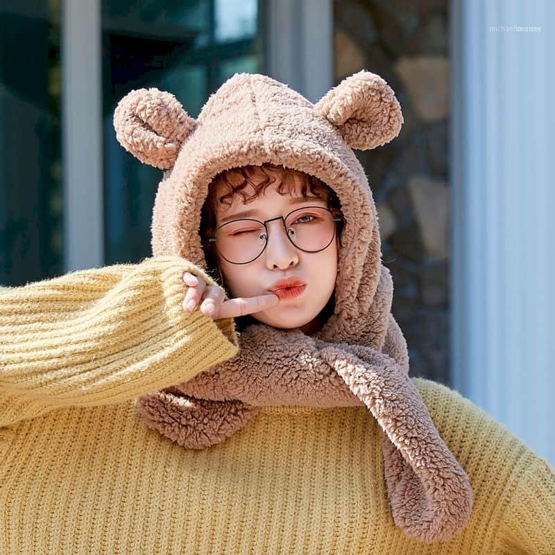 

Two-piece Hat And Scarf One-piece Cap All-match Cute Piggy Ears Warm Double Thickening Female Autumn Winter Adult Child1