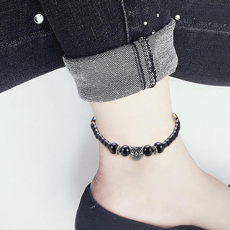 

Anklets Personality Women Girls Beads Anklet Magnet Foot Chain Unisex Magnetic Bracelet Jewelry, Red;blue