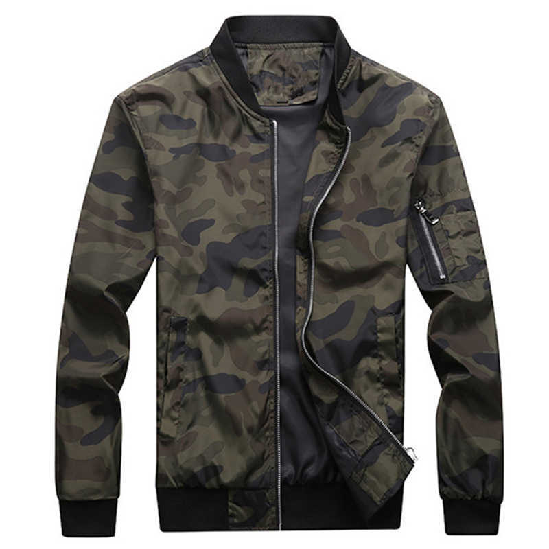 

Mens Camouflage Jacket Fashion Casual Military Windbreaker Coat Male Outwear Camo Male HH234 X0621, Army green