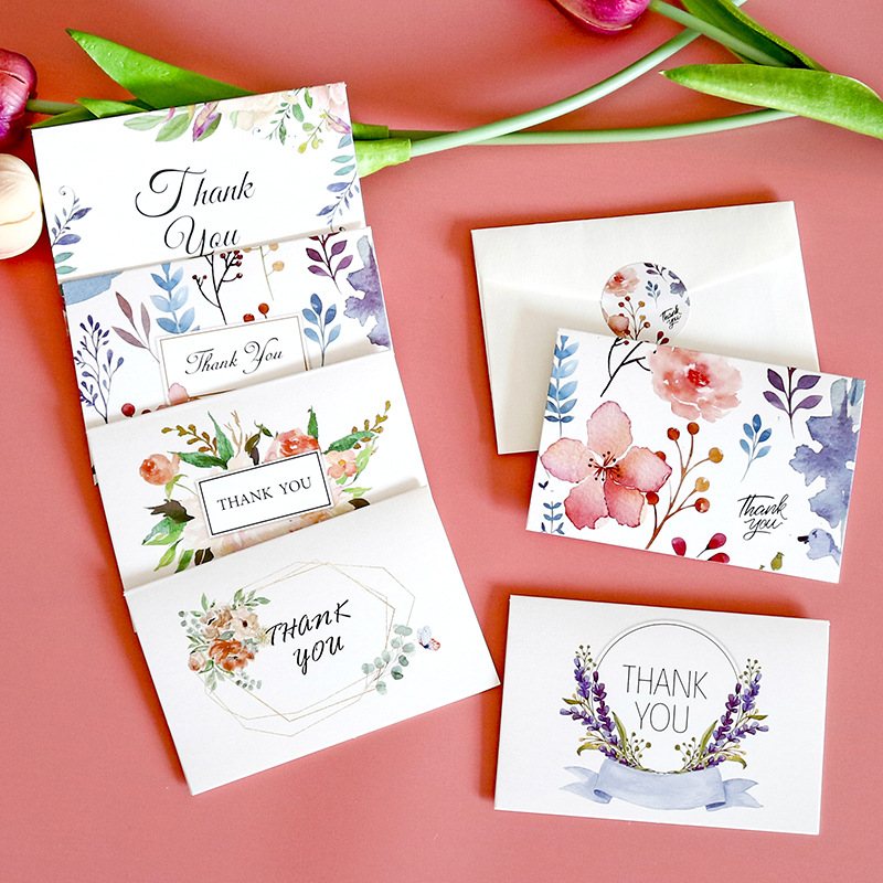 Thank You Greeting Card Flower Pattern 6 Styles Pack 1221726-image-731892415
