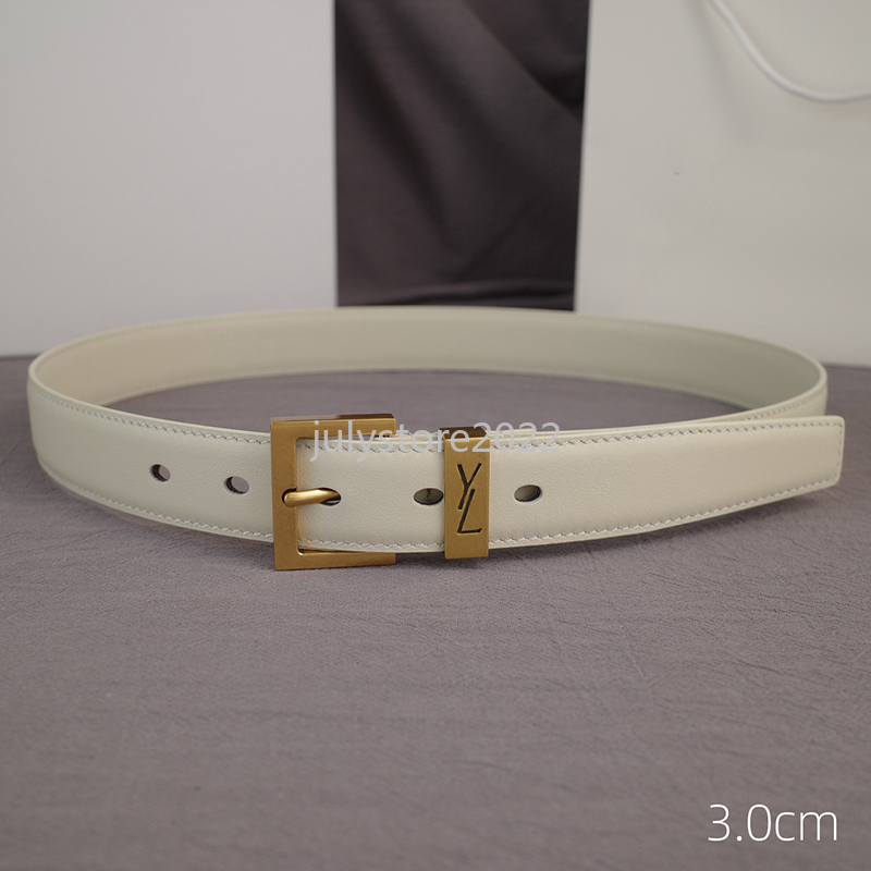 

Luxury Designer Leather Belt For women Men y buckle thin belts in smooth Width 3.0cm Fashion Buckle Letter Waistband Cintura Ceintures Bronze Belt Women Waistband, W3.0