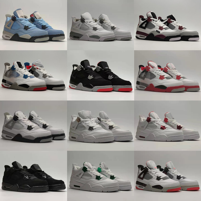 

2022 men Outdoor shoes Jumpman 4s Red Thunder 4 Black Cat Sail White Oreo Cactus Jack Dark Marina Blue Mocha University Cool Grey women mens outdoor sports sneakers, As shown 7