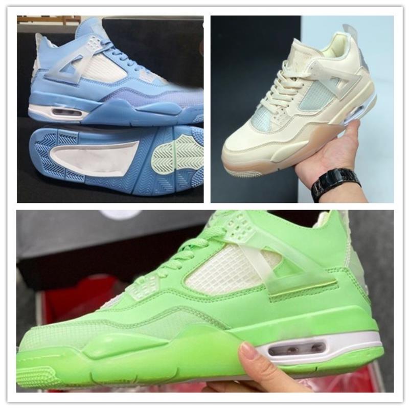 

basketball Sneakers Sail Basketball Shoes Jumpman Mens 4s Sail Cream 4 green Sports Trainer women CV9388-700 shoes metallic Vqitq, Black