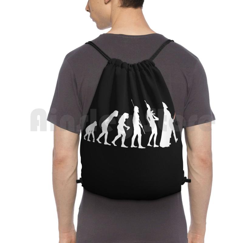 

Backpack The Dark Side Of Evolution-White Drawstring Bag Riding Climbing Gym Evolution Geek Top Funny Evo Luti On