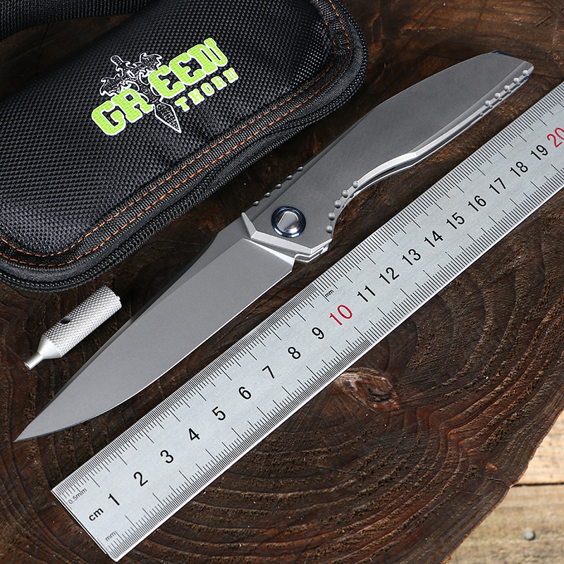 

Green thorn ee quick open foding knife D2 bade titanium aoy hande camping outdoor surviva fruit knife practica knife EDC