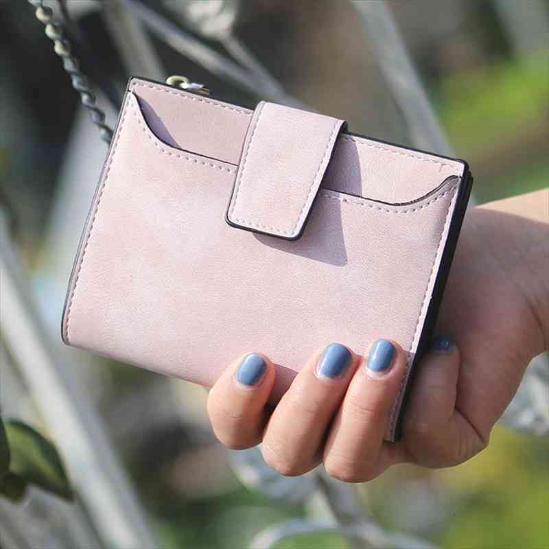 

wallet women leather card holder ladies clutch purse short wallets zipper money bag pocket portfel w105, Red;black