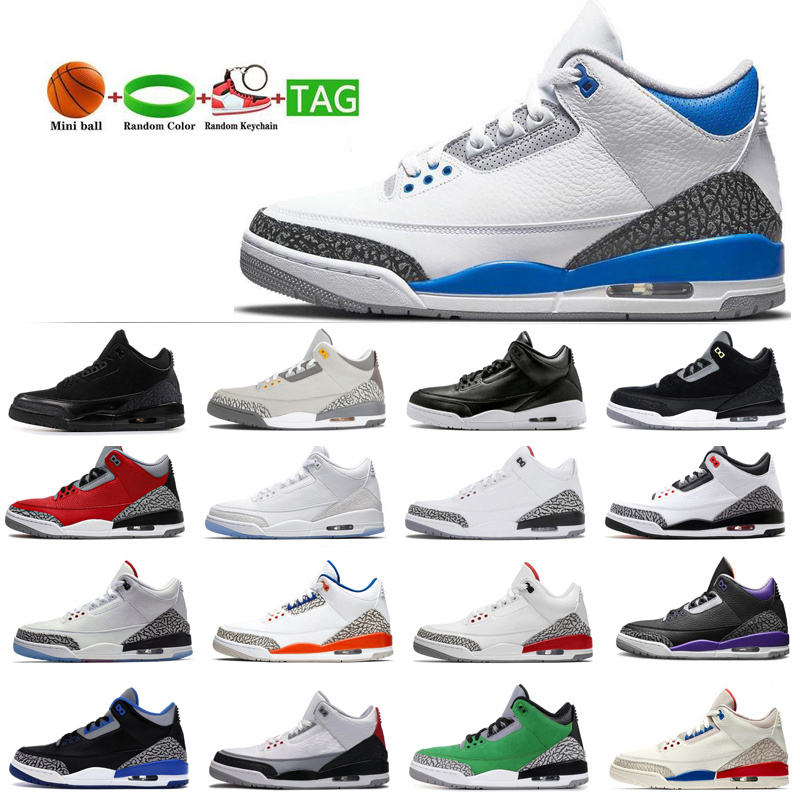 

3 Men Basketball Shoes Jumpman 3s Racer Blue Midnight Navy True UNC Cool Grey Trainers Sneakers Walking Jogging, #23 cyber monday 40-47
