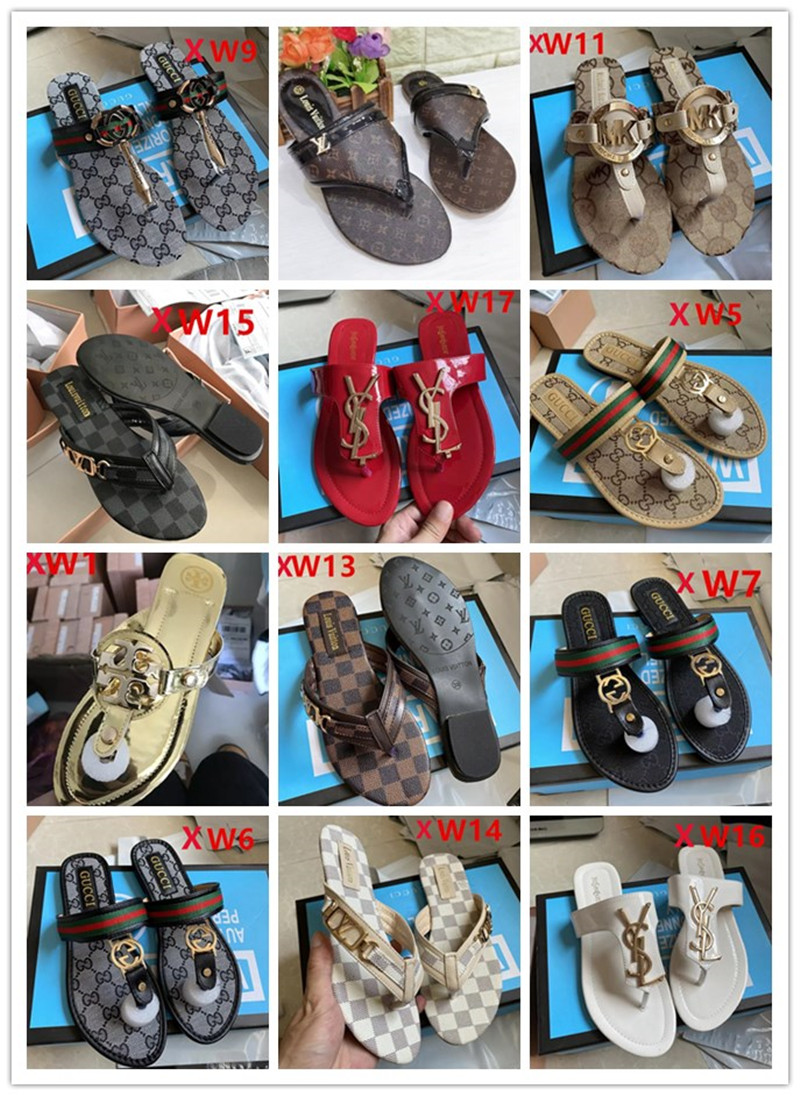 

GGLVLouisVitton YSLVUTTON women slippers designer Sandals Ladies brand Summer Flat Slides beach Slipper tory, A+