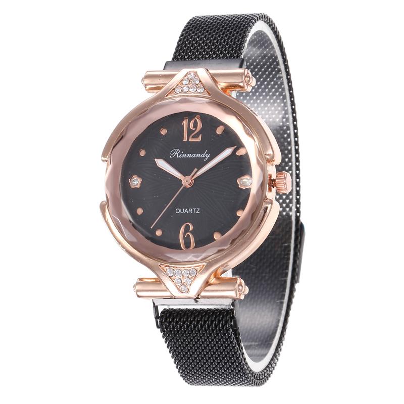 

Wristwatches Women Buckle Magnet Star Clock Luxury Ladies Stainless Steel Watch Quartz Drop Female