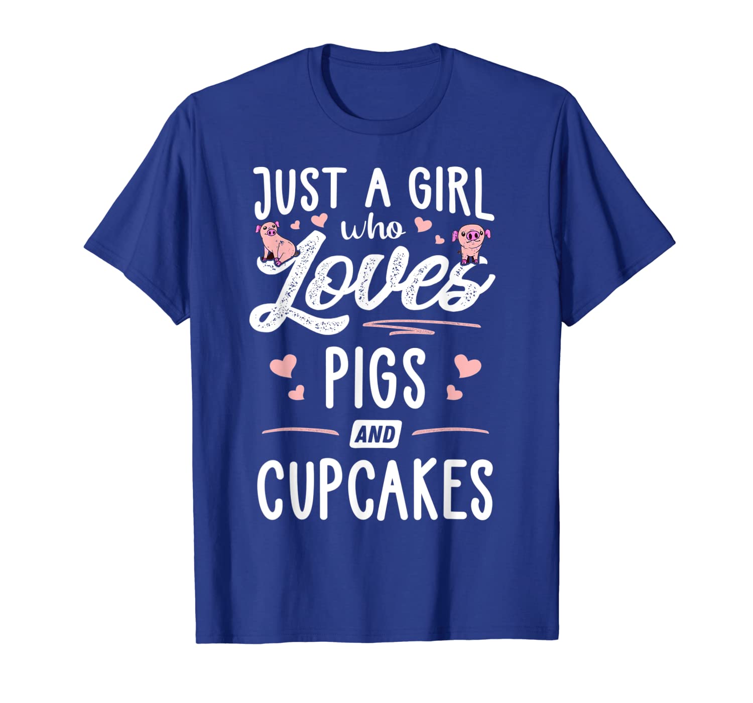 

just a girl who loves pigs and cupcakes gift women t-shirt, White;black