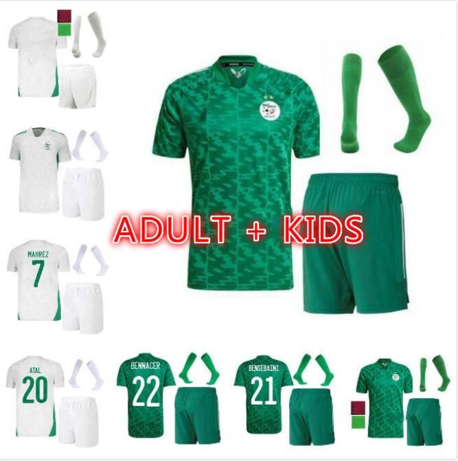 

adult kids kit Algerie Soccer Jersey 2021 2022 Home Away MAHREZ BOUNEDJAH FEGHOULI BENNACER ATAL 21 22 Algeria Football Shirt, Black;yellow