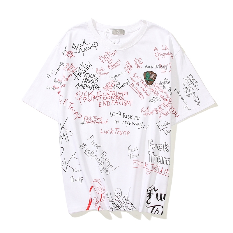 Men&#039;s T-Shirts Hand Painted Graffiti Oversize Summer Tshrits for Men and Women Short Sleeve Retro Hip Hop T Shirt O Neck Loose Tee-image-704506703