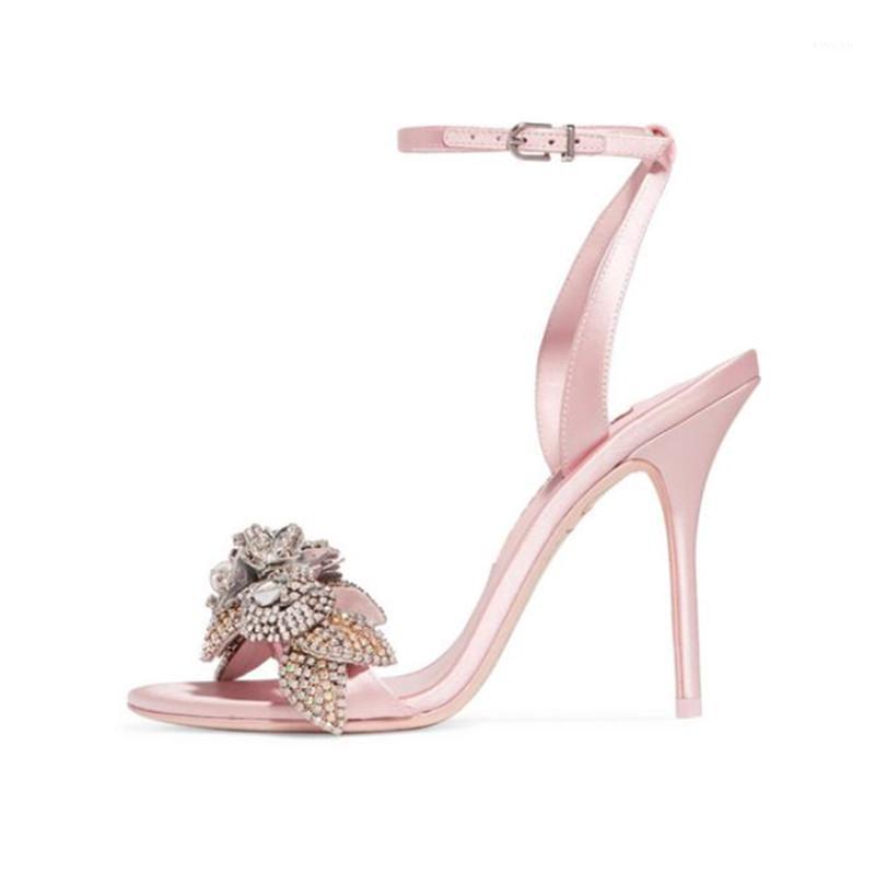 

Lovely Pink Bling Crystal Party Wedding Shoes Women Ankle Strap High Heels Gladiator Sandals Sexy Open Toe Stiletto Pumps Dress, Black