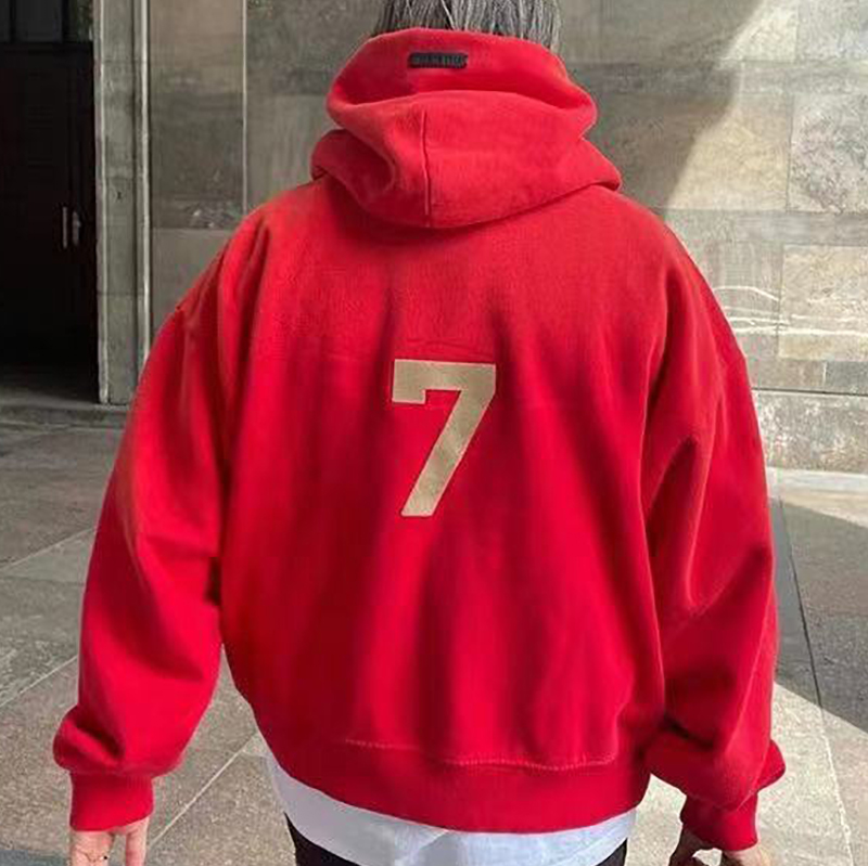 

7 Felted Hoodie Red Mens 7th Seventh Casual Oversize Fleece Hoodies Pullovers Jumpers Men Women Hip Hop Streetwear MG210128