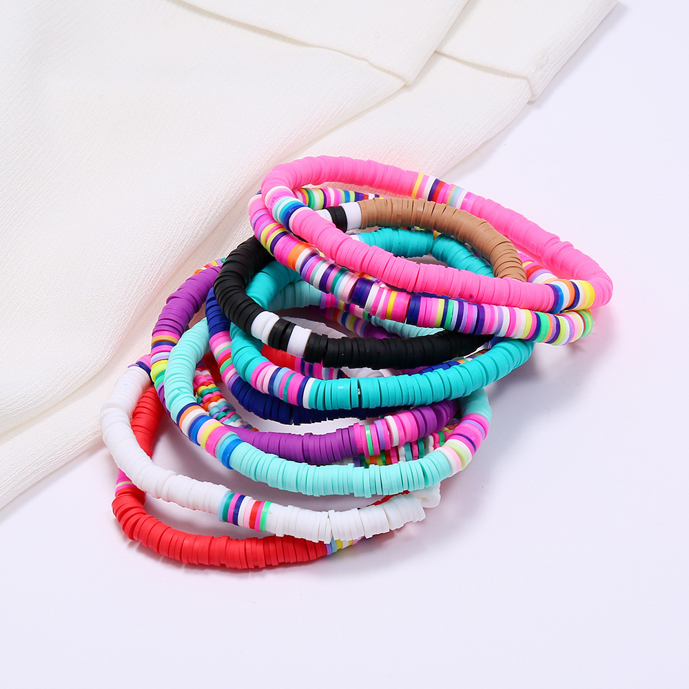 

Handmade Jewelry Wholesale Color Soft Pottery Beach Bohemian Bracelet for Women