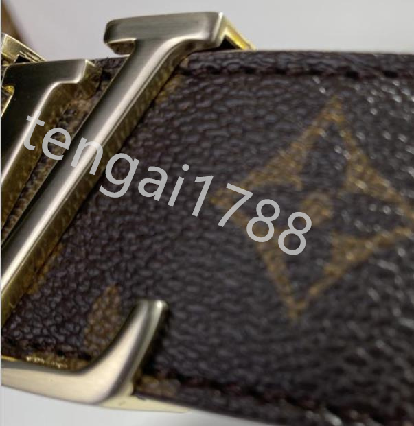 

2021Luxury Fashion Large Buckle Leather Belts Luggage Designer Men's Wear High Quality with box, Black;brown