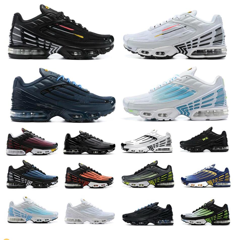 

Designer Tn Plus 3 III Tuned Sneakers Mens Running Shoes Trainers Chaussures Triple Hyper Sports White Aquamarine Lime Black Pimento Orange Red Blue Grey, 19