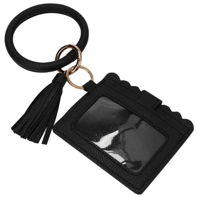 

Keychains 1Pc Fashion Bracelet Key Chain PU Leather Multifunctional Card Bags For Women