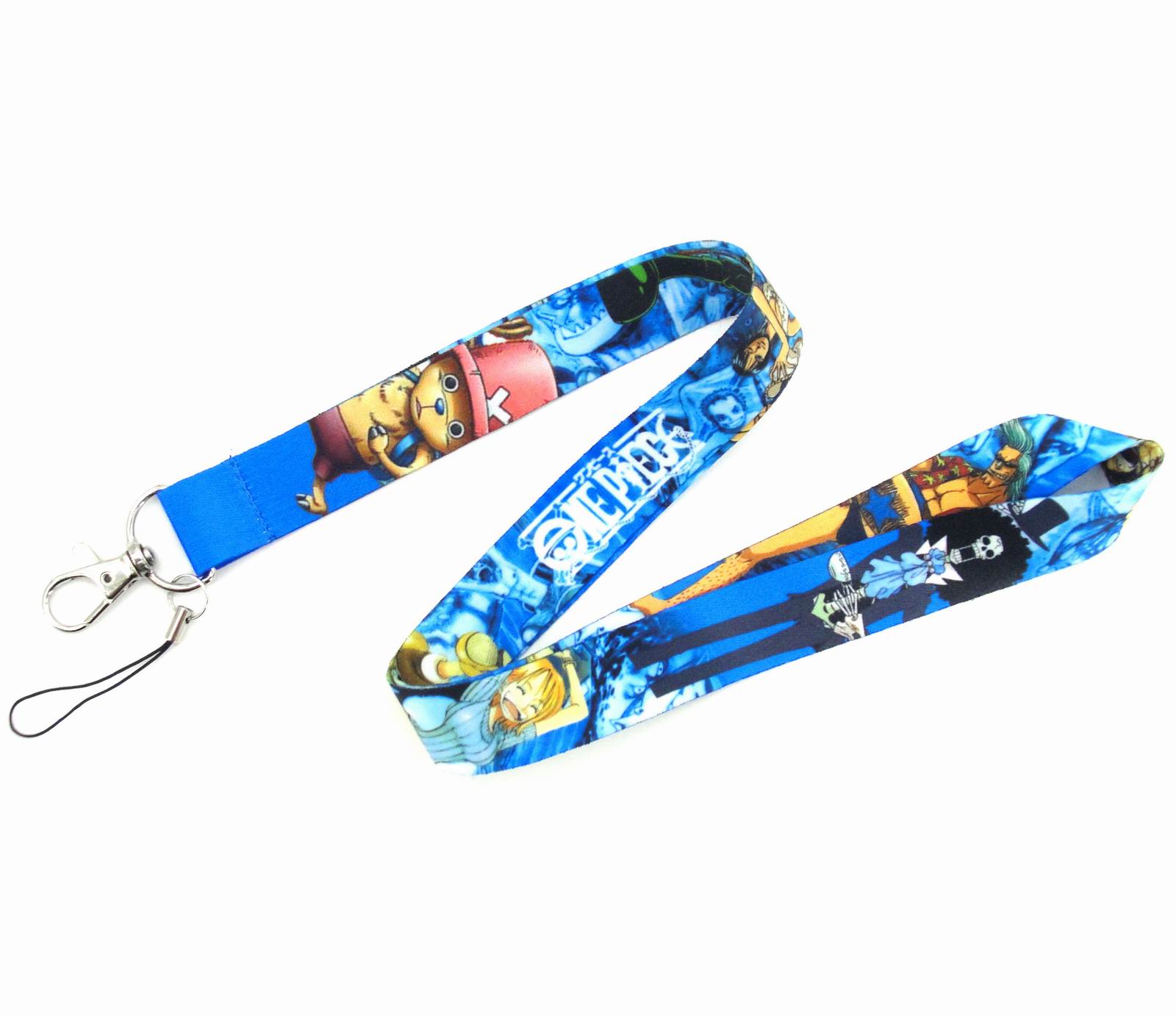 

New 50pcs Cartoon Japan Anime One Piece Lanyard Keychain For Keys Badge ID Mobile Phone Key Rings Neck Straps Accessories