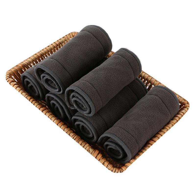

Cloth Diapers 6Pcs Reusable Washable Diaper For Baby Nappy 4 Layers Bamboo Charcoal Inper Cover Nappies Insert