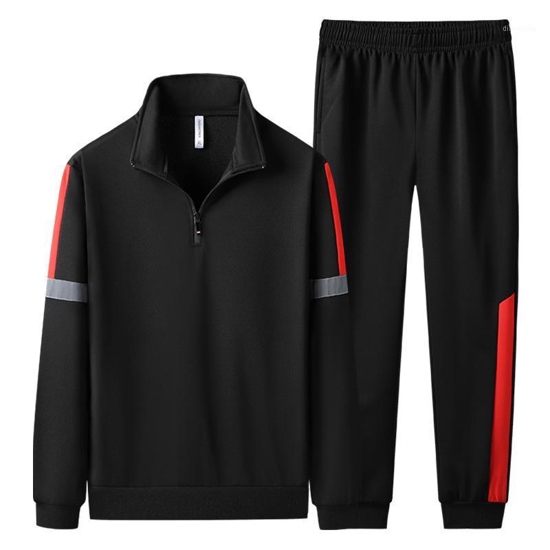 

Running Sets 2021 Men Clothing Set Sportswear Suit Autumn Sweatshirts Sporting Men's Tracksuits Two Piece Hoodies+Pants 2pcs, Black;blue