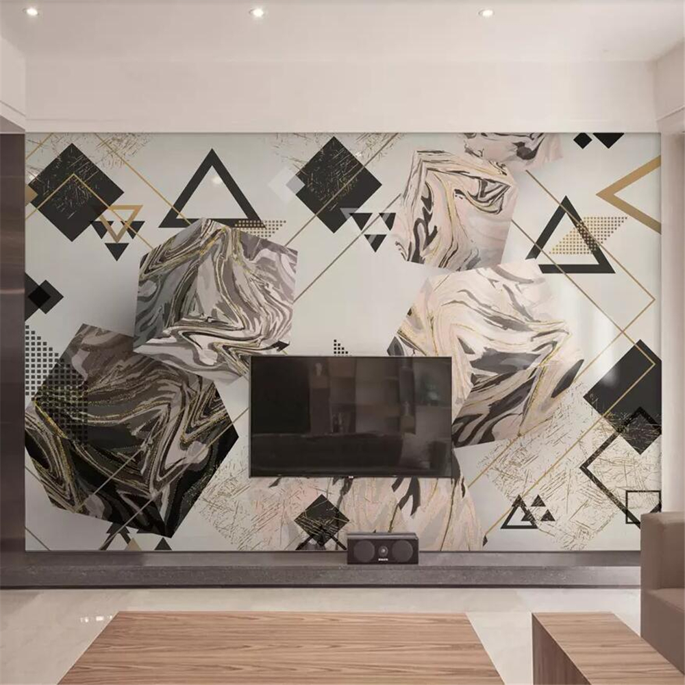 

3d geometric polygon marble texture background wall custom large mural green wallpaper papel de parede para quarto, Grey