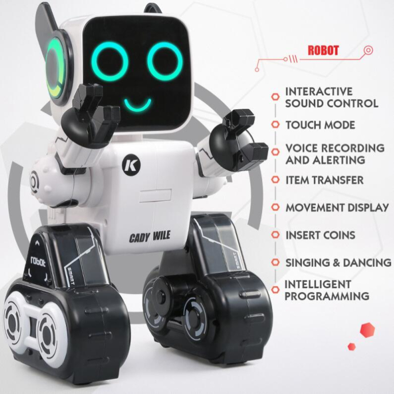 

Multifunctional Voice-Activated Intelligent RC Robot 2.4G Dancing Sing Program Wireless Control RC Robot for Kids Birthday Toy, Red
