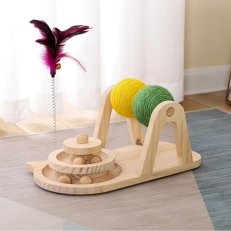 

Cat Toys Pet Toy Dog Double Ball Turntable Tease Puzzle Supplies Accessories