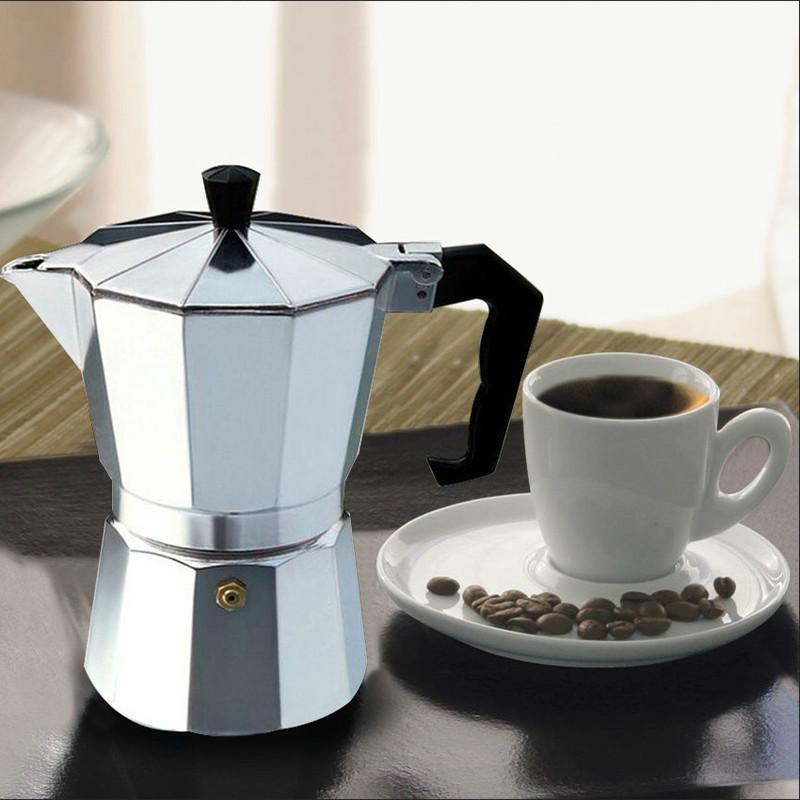 

Coffee Pots Aluminum Maker Durable Moka Cafeteira Expresso Percolator Pot Practical 50/100/150/300/450/600mlYHJ101506