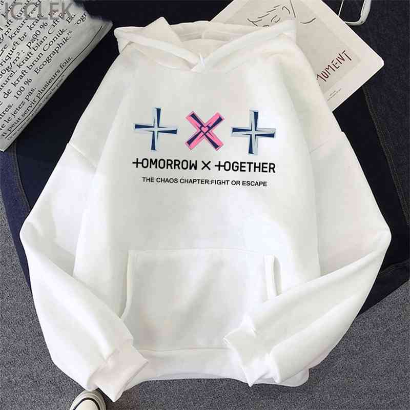 hoodieskpop txt le chaos chapitre combat ou échapper harajuku sweat-shirt pulloover sweats à capuche pour femmes unisexe streetwear occasionnel k