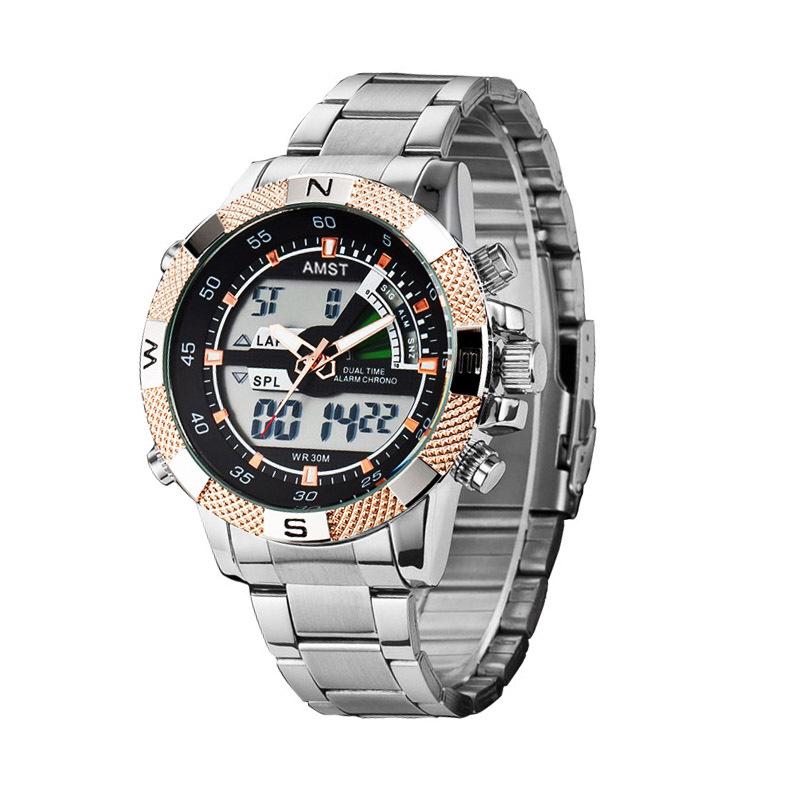 

Wristwatches Male Fashion Sport Military Men 5ATM LED Digital Analog Quartz Watches