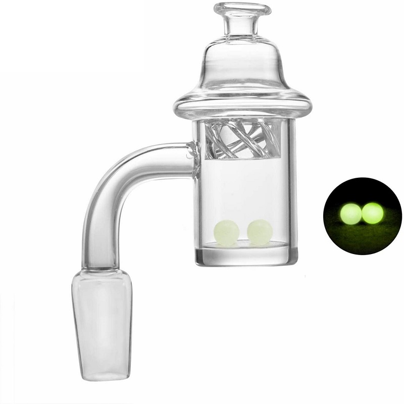 

14mm Male Quartz Bang Nail Tube Hookah Set 25mm OD 4mm Thick Quartz with Glow Ball Carb Cap Gift Box for Glass Bong Daily Necessities Smoking Accessories