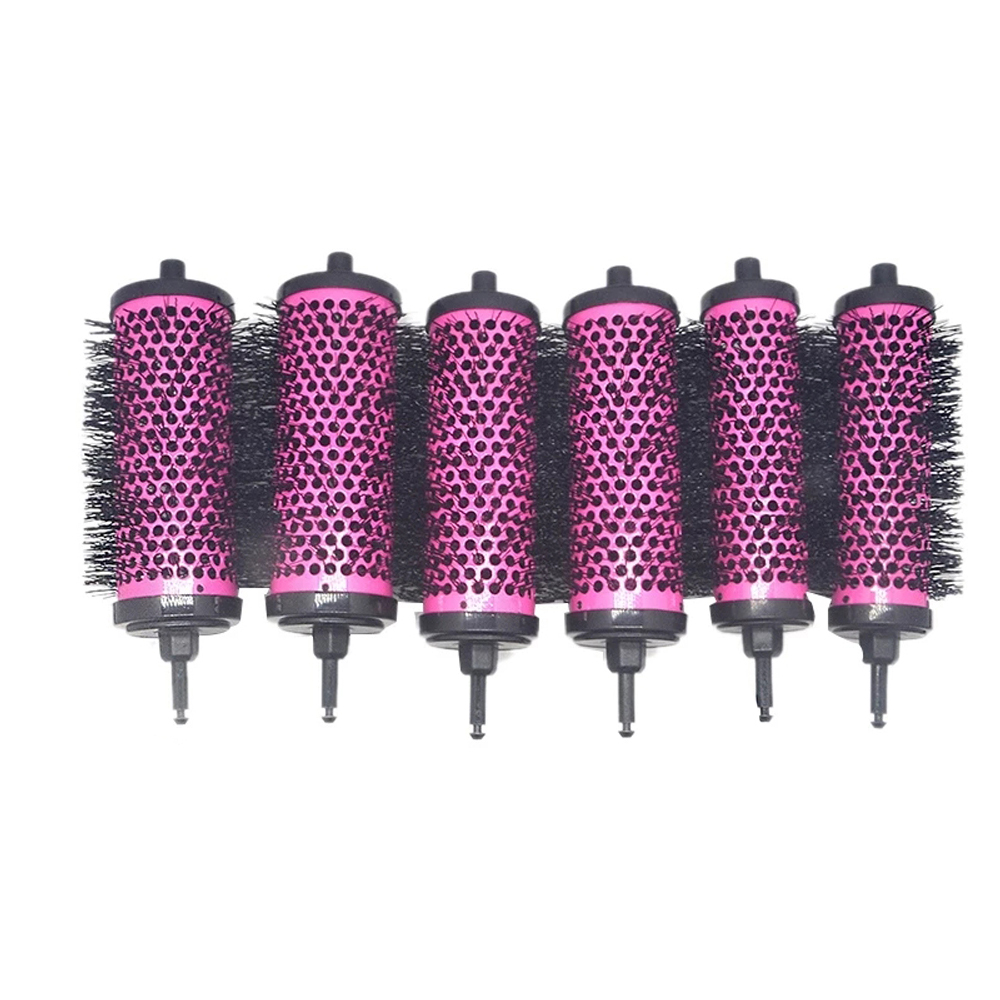

6pcs/set 3 Sizes Detachable Handle Hair Roller Brush with Positioning Clips Aluminum Ceramic Barrel Curler Comb HairdresserScouts