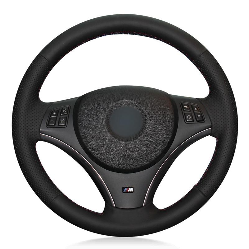 

Steering Wheel Covers Car Cover Hand-stitched DIY Soft Black Artificial Leather For E90 E91 E92 E93 X1 E84 E87 E81 E82 E88