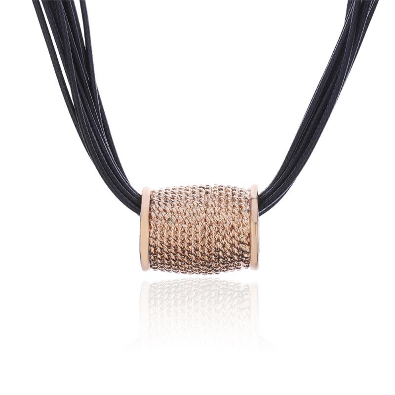 Necklaces, Female Jewelry Layered Short Leather Declaration, Retro Necklaces Can Be Wholesale Rope Chain Pendant-image-697443582