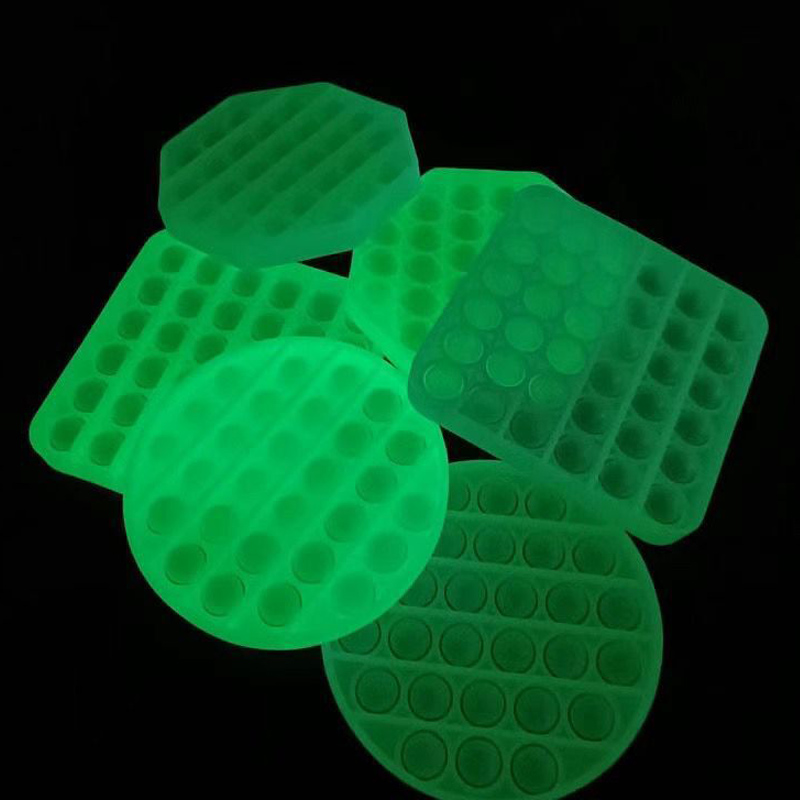 

DHL/TNT Fast Ship Glow in the dark pop it fidget Silicone Toys Anti Stress Relief Luminous Toy Push Bubble with Stock