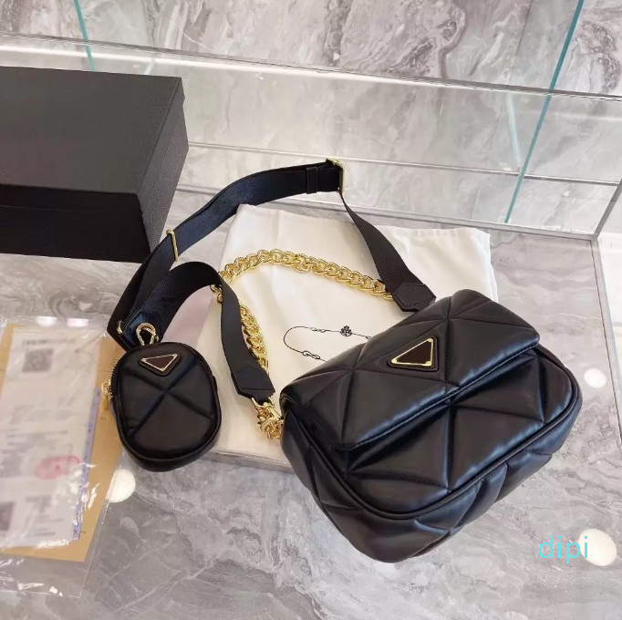 

2022 fashion female bag brand luxury shoulder bag ladies three-in-one high-quality messenger bag, Black