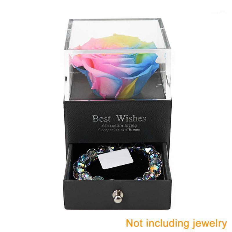 

Gift Wrap Wedding Jewelry Box Bracelets Necklace Anniversary Express Love Earring Romantic Handmade Valentines Day Preserved Rose