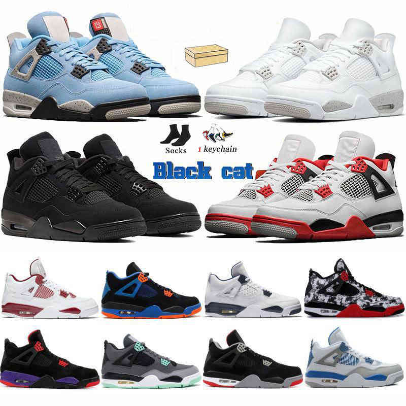 

With Box Retro Yellow Lightning Jumpman 4 4s Basketball Shoes Men Low Tops University Blue White Oero Sail Union Fire Red Bred Black Cat Metallic Purple Green Original