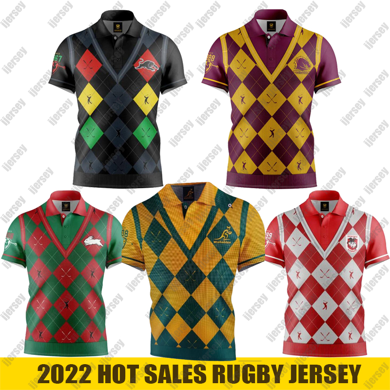 

Australia Golf Men's Short-sleeved T-shirt POLO Shirt Brisbane Broncos Golf Clothing Penrith Panthers Summer New Style, Red