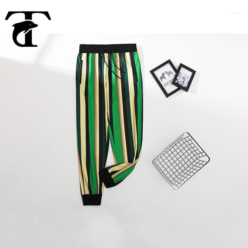 

Men's Pants Tactical Striped Vetement Homme Casual Printed Joggers Trousers Fashion Hip Hop Loose Elastic Sweatpants Men Green Pocket1
