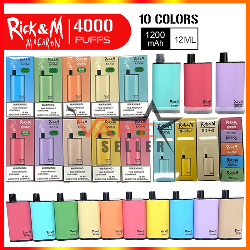 

Original RandM RickM Macaron Disposable Pod E Cigarette With 1200mAh Battery 12ml Prefilled Atomizer 4000 Puffs Smoking Vape Pen VS Rebel