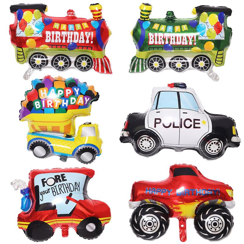 

Happy Birthday Car Aluminum Foil Balloon for Kids Children Party Decor Suppliy Cartoon Vehicles Helium Mylar Balloons