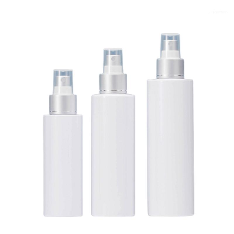 

Storage Bottles & Jars 100ML 150ML 200ML Empty Plastic White Bottle Matte Silver Spray Pump Portable Cosmetic Refillable Packaging Container