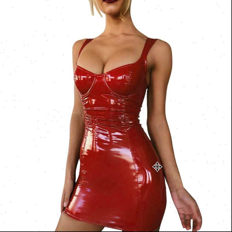 

latex faux leather bodycon women dresses mini summer sleeveless strap club vestido, Black;gray