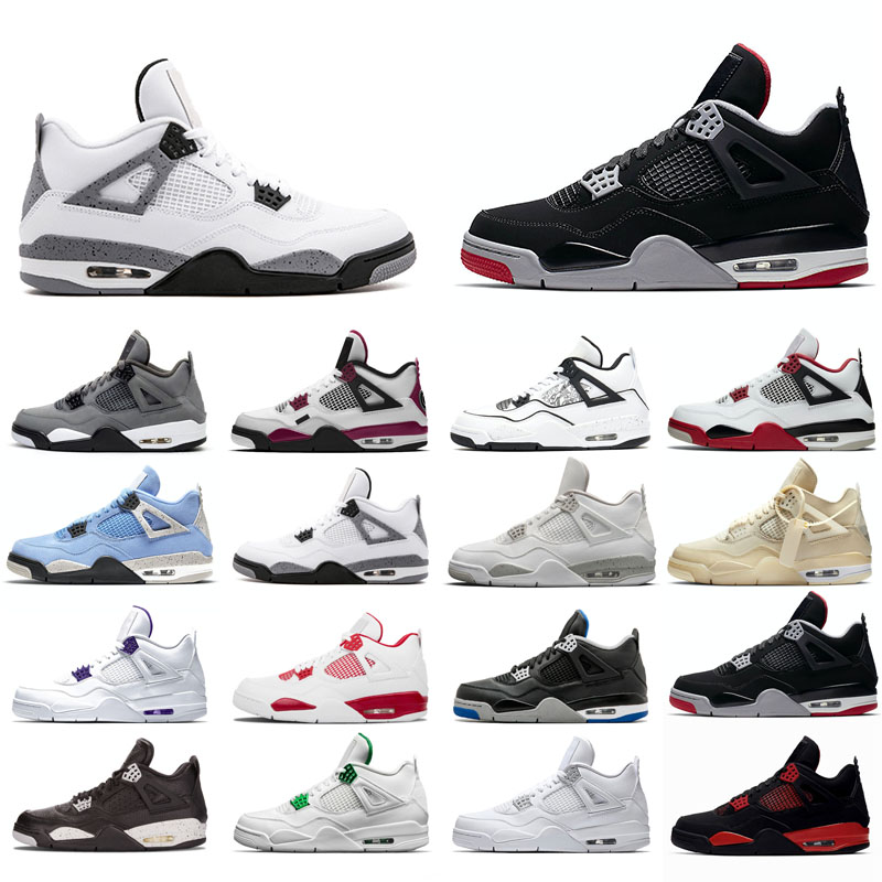 

2021 new basketball shoes 4s man nice Oreo Cement University Red Blue Travis Sail Thunder Olivia Kim Black Cat Taupe Haze Pine Green Pure Money Neon Grey Bred purple, Diy