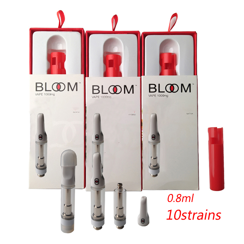 

BLOOM Vape Cartridges Empty Vapes Pen Atomizers 0.8ml Ceramic Coil Thick Oil Carts 510 Thread Atomizer