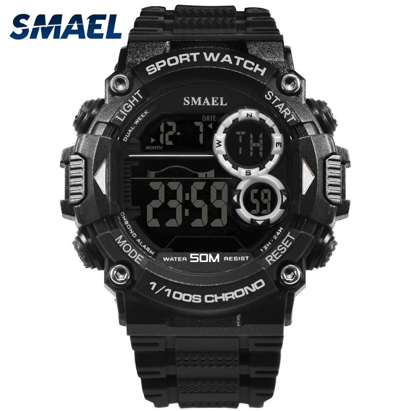 

Wristwatches SMAEL Outdoor Military Sport Watch 50M Waterproof Digital Men Fashion LED Electronic Wrist Men's Clock Reloj Hombre, Gold