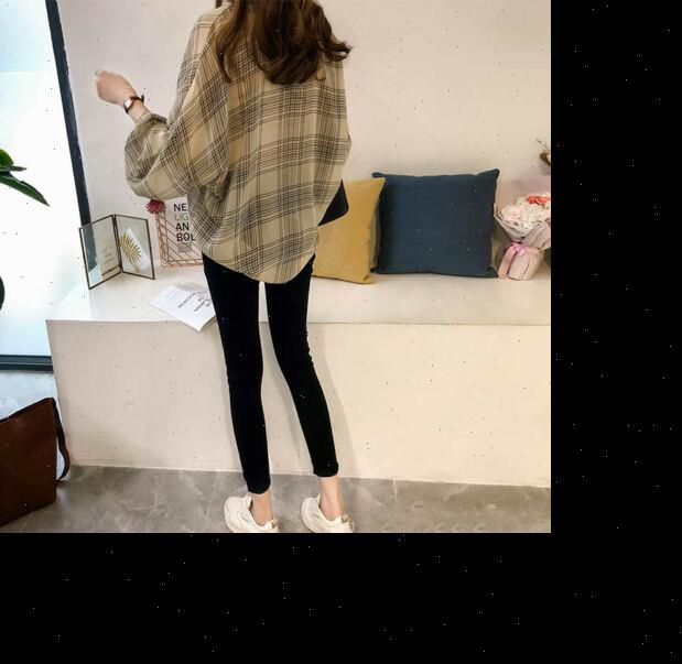 

All match Brief Sunscreen Summer Womens Shirt Plaid Long Sleeve Button Baggy Ladies Check Blouse Tops Oversize Plus Size, White